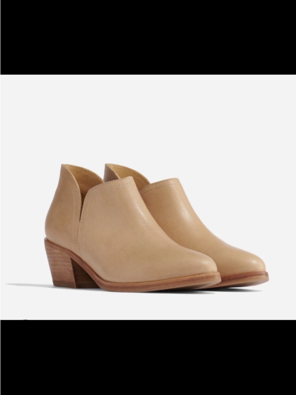 Nisolo Tan Leather Cutout Ankle Booties almond Mia
